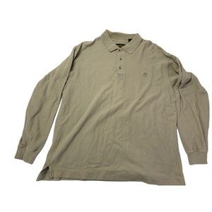 Timberland Brown Long Sleeve Collared Polo Shirt